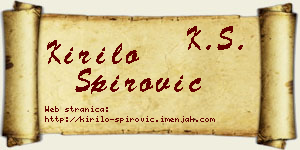 Kirilo Špirović vizit kartica
